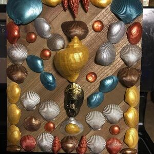 Colorful Seashell Wall Art 12x10 inches